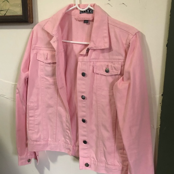 pink baby denim jacket